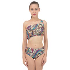 Paisley Print Musical Notes Spliced Up Two Piece Swimsuit by RiverRootz