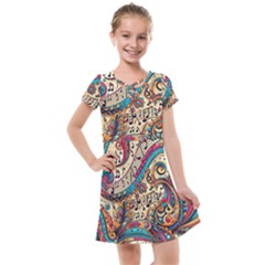 Paisley Print Musical Notes Kids  Cross Web Dress by RiverRootz