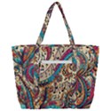 Paisley Print Musical Notes Zip Up Canvas Bag View3