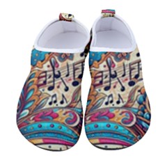 Paisley Print Musical Notes Women s Sock-style Water Shoes by RiverRootz