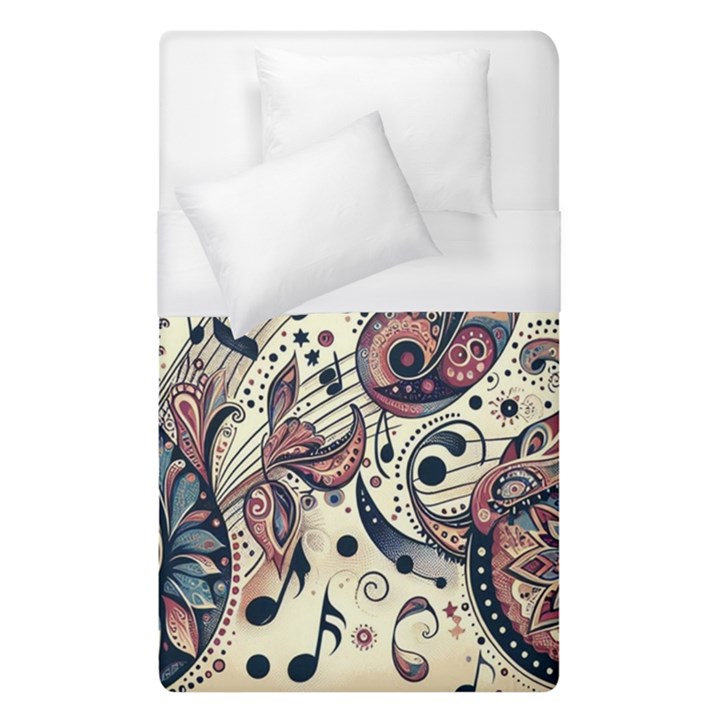 Paisley Print Musical Notes8 Duvet Cover (Single Size)