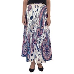 Paisley Print Musical Notes8 Flared Maxi Skirt by RiverRootz