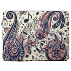 Paisley Print Musical Notes8 17  Vertical Laptop Sleeve Case With Pocket