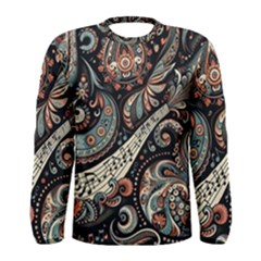 Paisley Print Musical Notes7 Men s Long Sleeve T-shirt