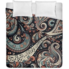 Paisley Print Musical Notes7 Duvet Cover Double Side (california King Size) by RiverRootz