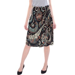 Paisley Print Musical Notes7 Midi Beach Skirt by RiverRootz