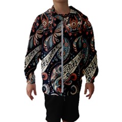 Paisley Print Musical Notes7 Kids  Hooded Windbreaker