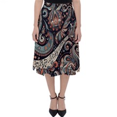 Paisley Print Musical Notes7 Classic Midi Skirt by RiverRootz