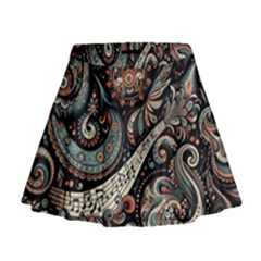 Paisley Print Musical Notes7 Mini Flare Skirt by RiverRootz