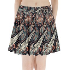 Paisley Print Musical Notes7 Pleated Mini Skirt by RiverRootz