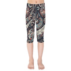 Paisley Print Musical Notes7 Kids  Capri Leggings  by RiverRootz