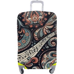 Paisley Print Musical Notes7 Luggage Cover (large) by RiverRootz