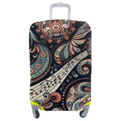 Paisley Print Musical Notes7 Luggage Cover (medium) by RiverRootz