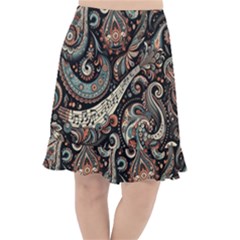 Paisley Print Musical Notes7 Fishtail Chiffon Skirt by RiverRootz