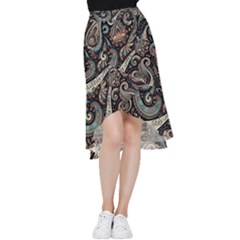 Paisley Print Musical Notes7 Frill Hi Low Chiffon Skirt by RiverRootz