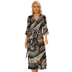 Paisley Print Musical Notes7 Midsummer Wrap Dress by RiverRootz