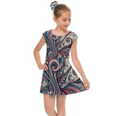 Paisley Print Musical Notes6 Kids  Cap Sleeve Dress by RiverRootz