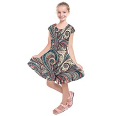 Paisley Print Musical Notes6 Kids  Short Sleeve Dress by RiverRootz