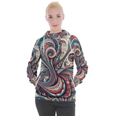 Paisley Print Musical Notes6 Women s Hooded Pullover