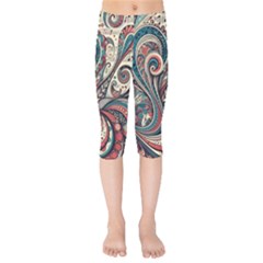 Paisley Print Musical Notes6 Kids  Capri Leggings  by RiverRootz