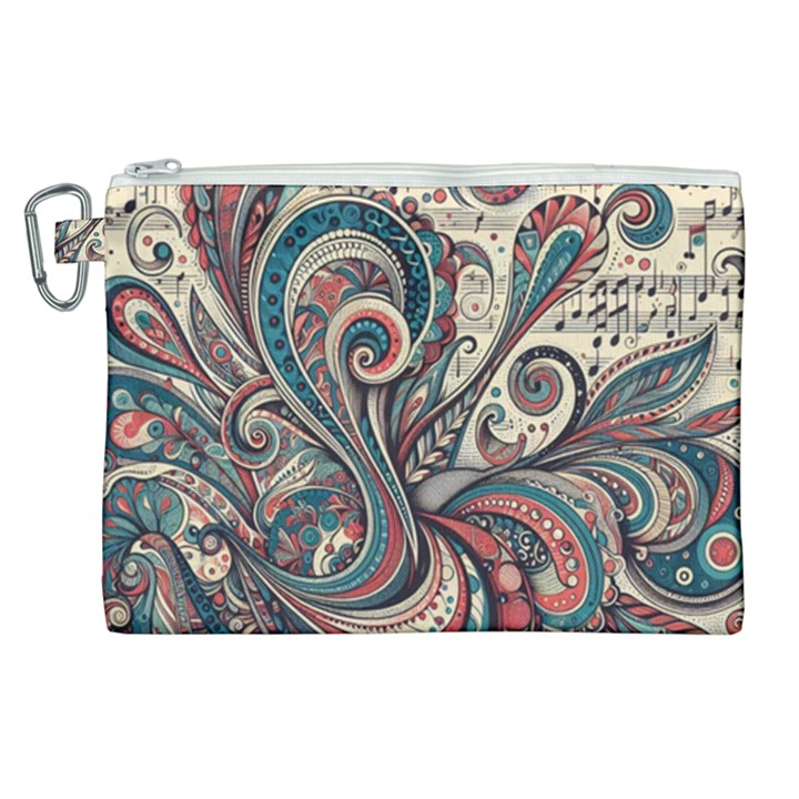 Paisley Print Musical Notes6 Canvas Cosmetic Bag (XL)