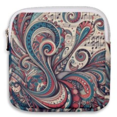 Paisley Print Musical Notes6 Mini Square Pouch by RiverRootz