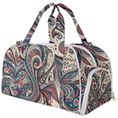 Paisley Print Musical Notes6 Burner Gym Duffle Bag by RiverRootz