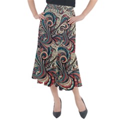 Paisley Print Musical Notes6 Midi Mermaid Skirt by RiverRootz