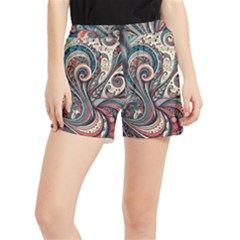 Paisley Print Musical Notes6 Women s Runner Shorts by RiverRootz