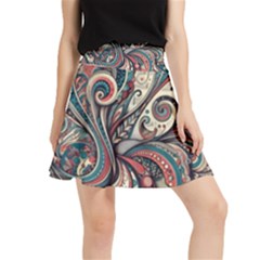 Paisley Print Musical Notes6 Waistband Skirt by RiverRootz