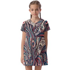 Paisley Print Musical Notes6 Kids  Asymmetric Collar Dress by RiverRootz