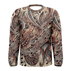 Paisley Print Musical Notes5 Men s Long Sleeve T-shirt