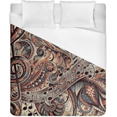 Paisley Print Musical Notes5 Duvet Cover (california King Size) by RiverRootz