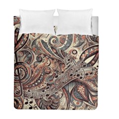 Paisley Print Musical Notes5 Duvet Cover Double Side (full/ Double Size) by RiverRootz