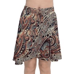 Paisley Print Musical Notes5 Chiffon Wrap Front Skirt by RiverRootz