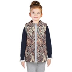 Paisley Print Musical Notes5 Kids  Hooded Puffer Vest by RiverRootz