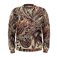 Paisley Print Musical Notes5 Men s Sweatshirt by RiverRootz