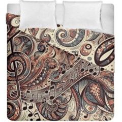 Paisley Print Musical Notes5 Duvet Cover Double Side (king Size)