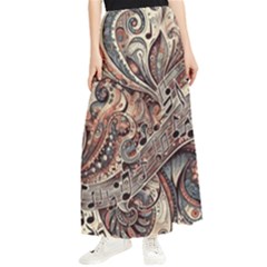 Paisley Print Musical Notes5 Maxi Chiffon Skirt by RiverRootz