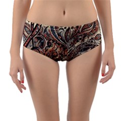 Paisley Print Musical Notes5 Reversible Mid-waist Bikini Bottoms