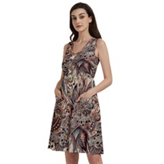 Paisley Print Musical Notes5 Sleeveless Dress With Pocket by RiverRootz