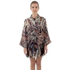 Paisley Print Musical Notes5 Long Sleeve Satin Kimono by RiverRootz