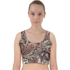 Paisley Print Musical Notes5 Velvet Racer Back Crop Top by RiverRootz