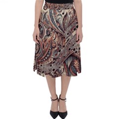 Paisley Print Musical Notes5 Classic Midi Skirt by RiverRootz