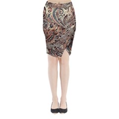 Paisley Print Musical Notes5 Midi Wrap Pencil Skirt by RiverRootz