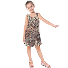 Paisley Print Musical Notes5 Kids  Sleeveless Dress by RiverRootz