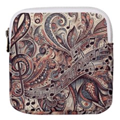 Paisley Print Musical Notes5 Mini Square Pouch by RiverRootz