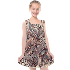 Paisley Print Musical Notes5 Kids  Cross Back Dress by RiverRootz