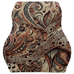 Paisley Print Musical Notes5 Car Seat Velour Cushion  by RiverRootz