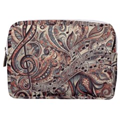 Paisley Print Musical Notes5 Make Up Pouch (medium) by RiverRootz